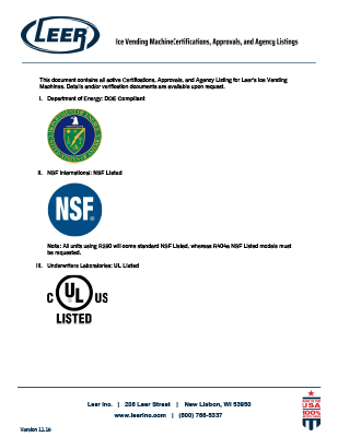 Ice Vending Machine Certifications Aprovals Agency Listings 1 optimized