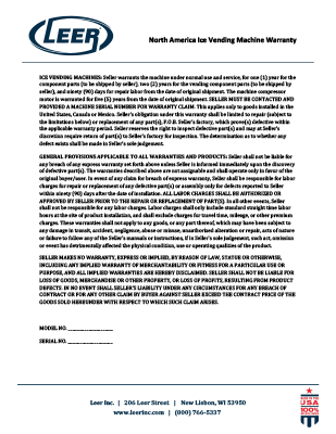 North America Ice Vending Machine Warranty optimized