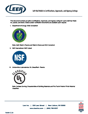 Soft Rail Walk In Certifications Aprovals Agency Listings 1 optimized